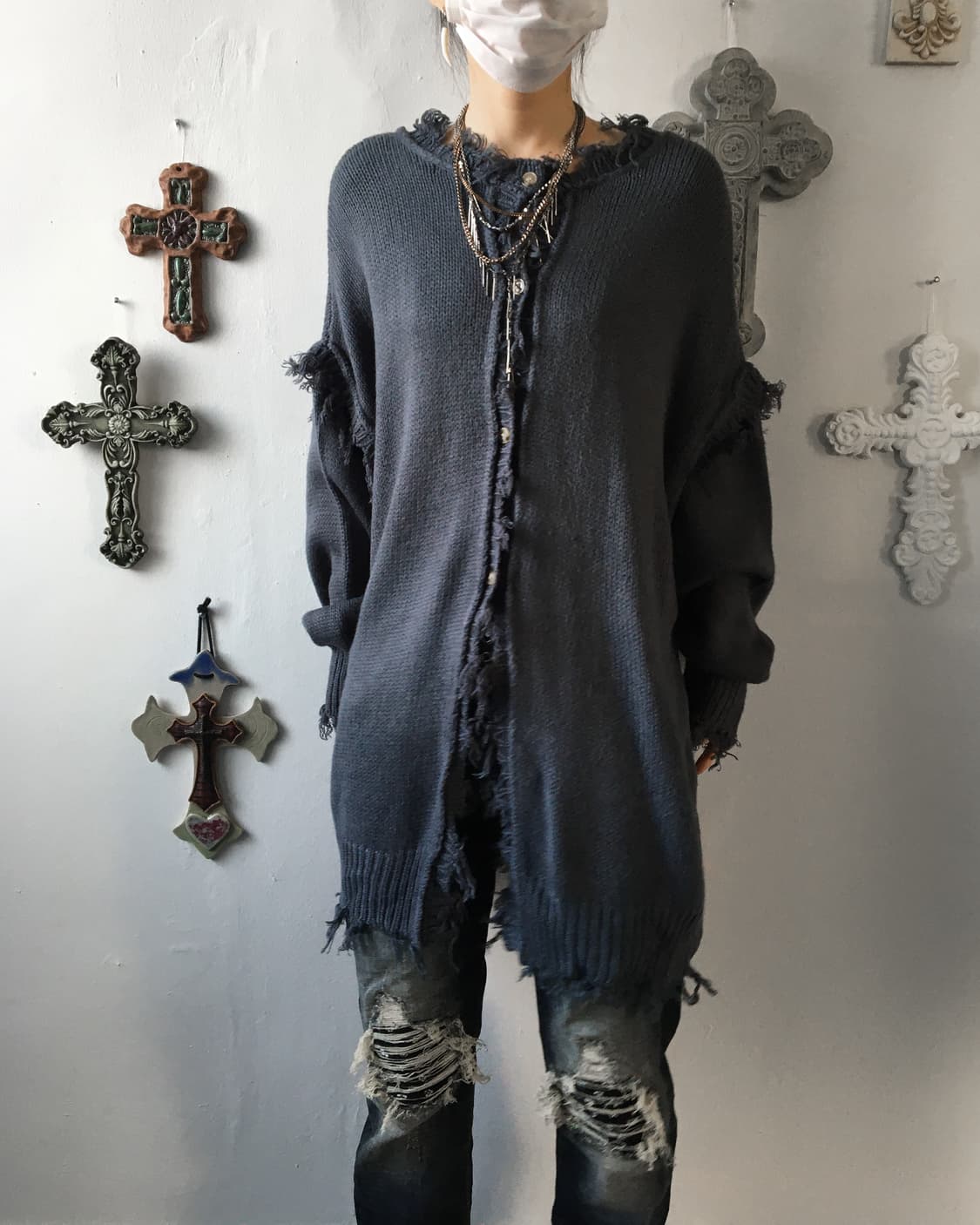 Fringe loose fit knit 상품이미지6