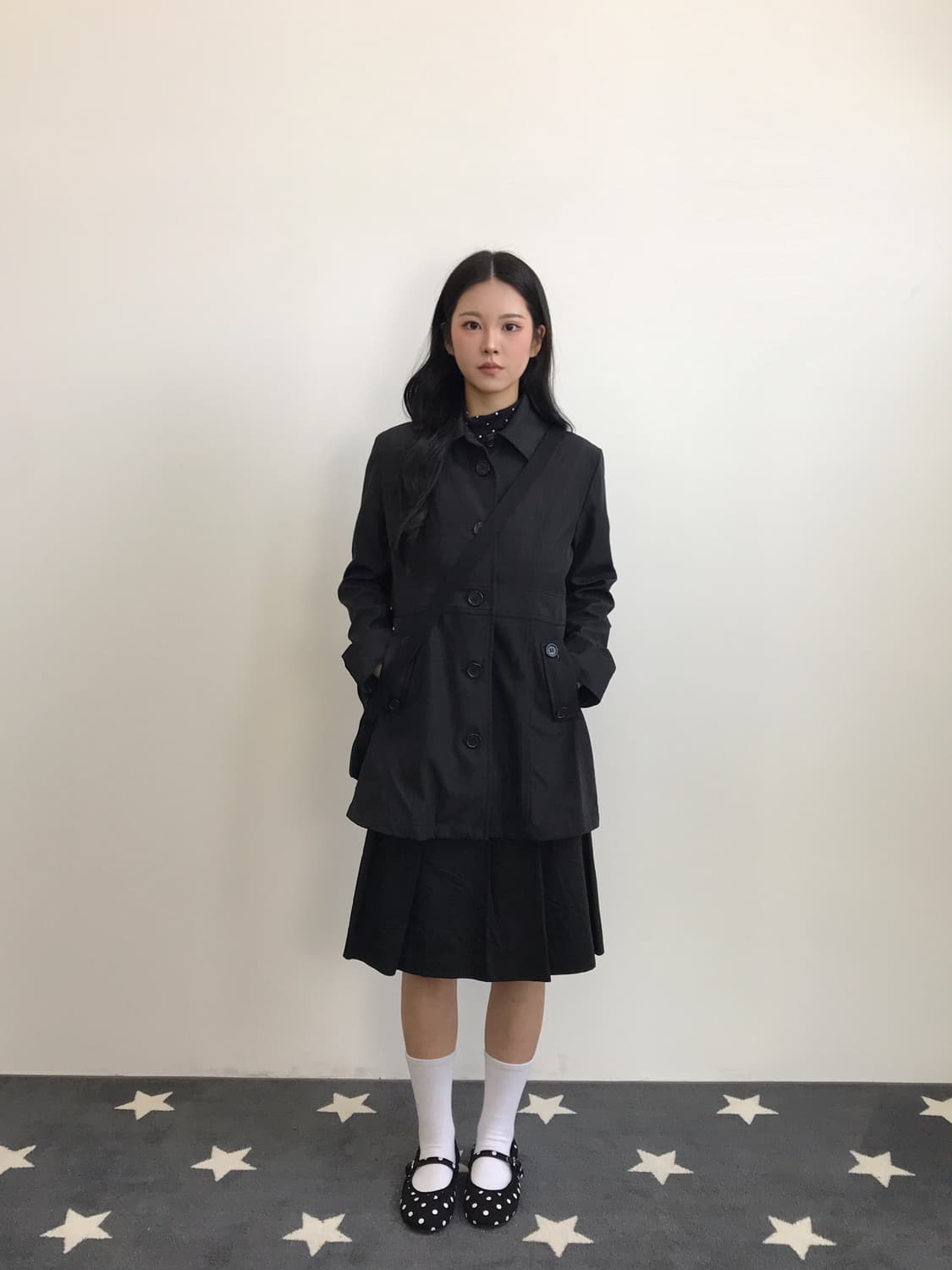 Jpn Black Cotton Midi Skirts 상품이미지3