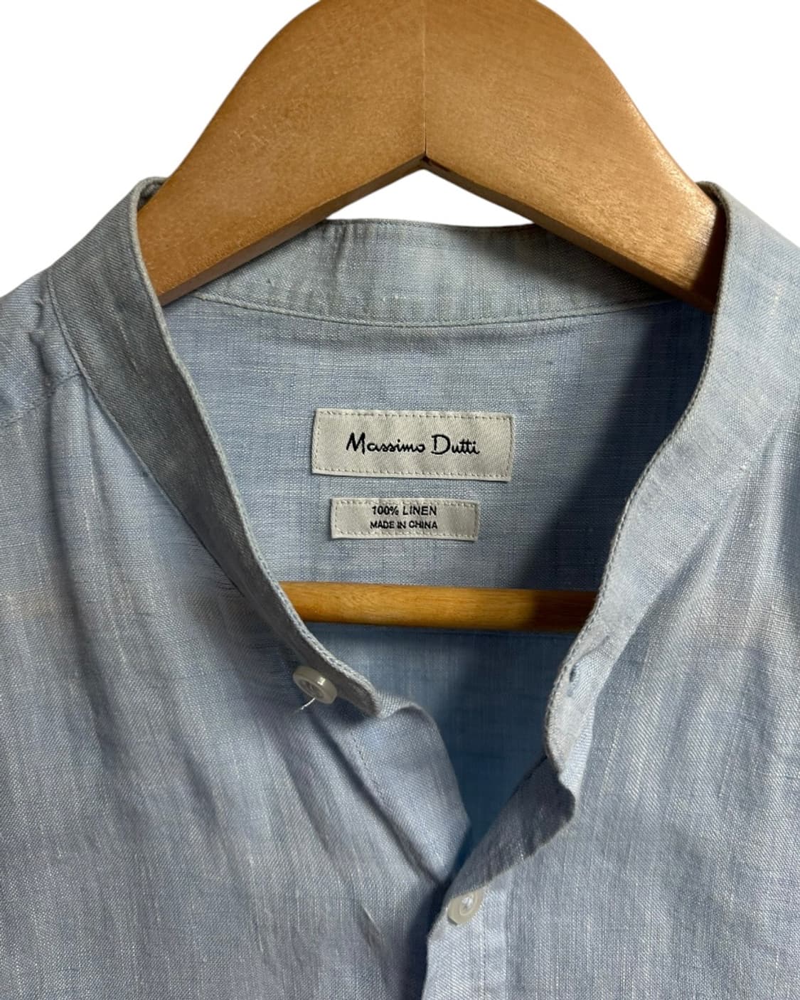 마시모두띠(Massimo Dutti) 헨리넥 린넨 셔츠 스카이블루 상품이미지6