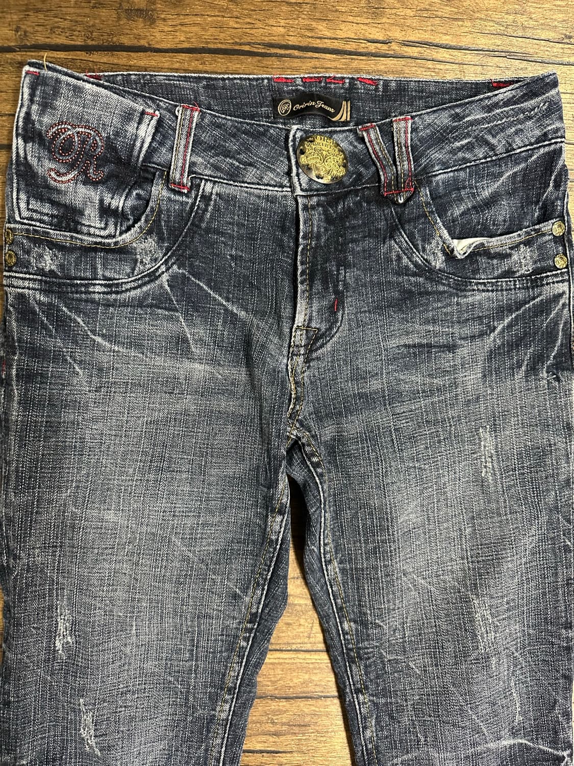 오리린 진스 ORIRIN JEANS Y2K 윙자수 크롭데님 팬츠 일본팬츠 상품이미지7