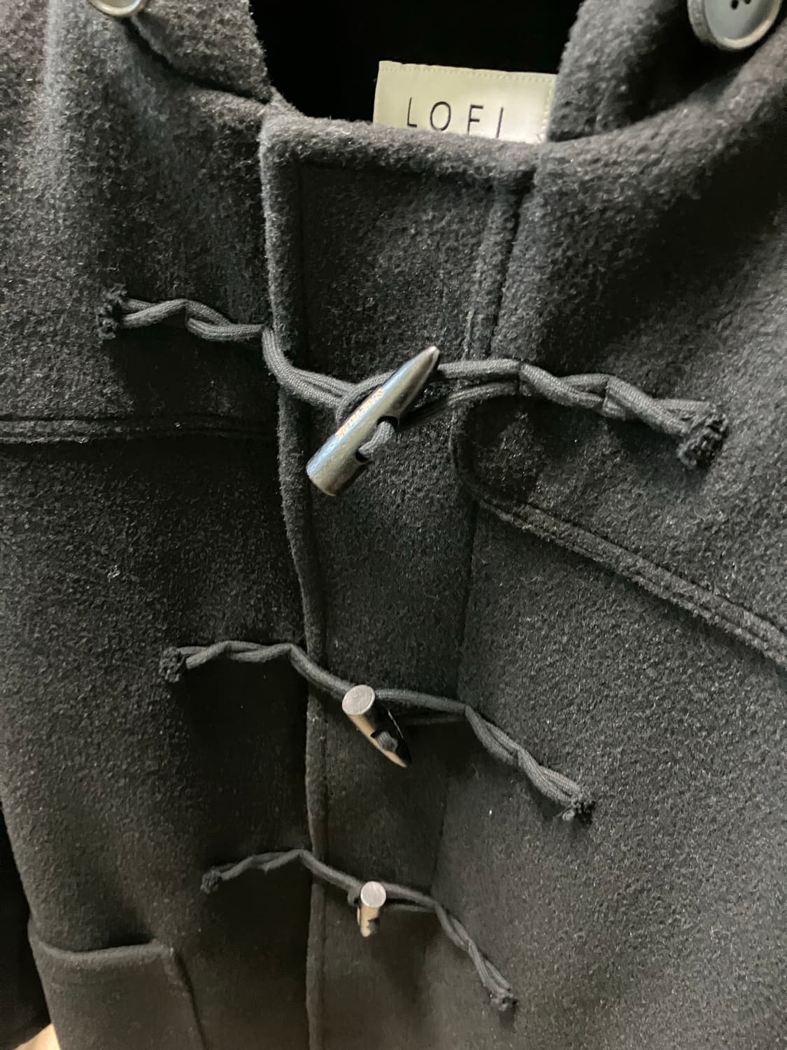 로파이 LOFI 더플코트 떡볶이 코트 블랙 상품이미지5