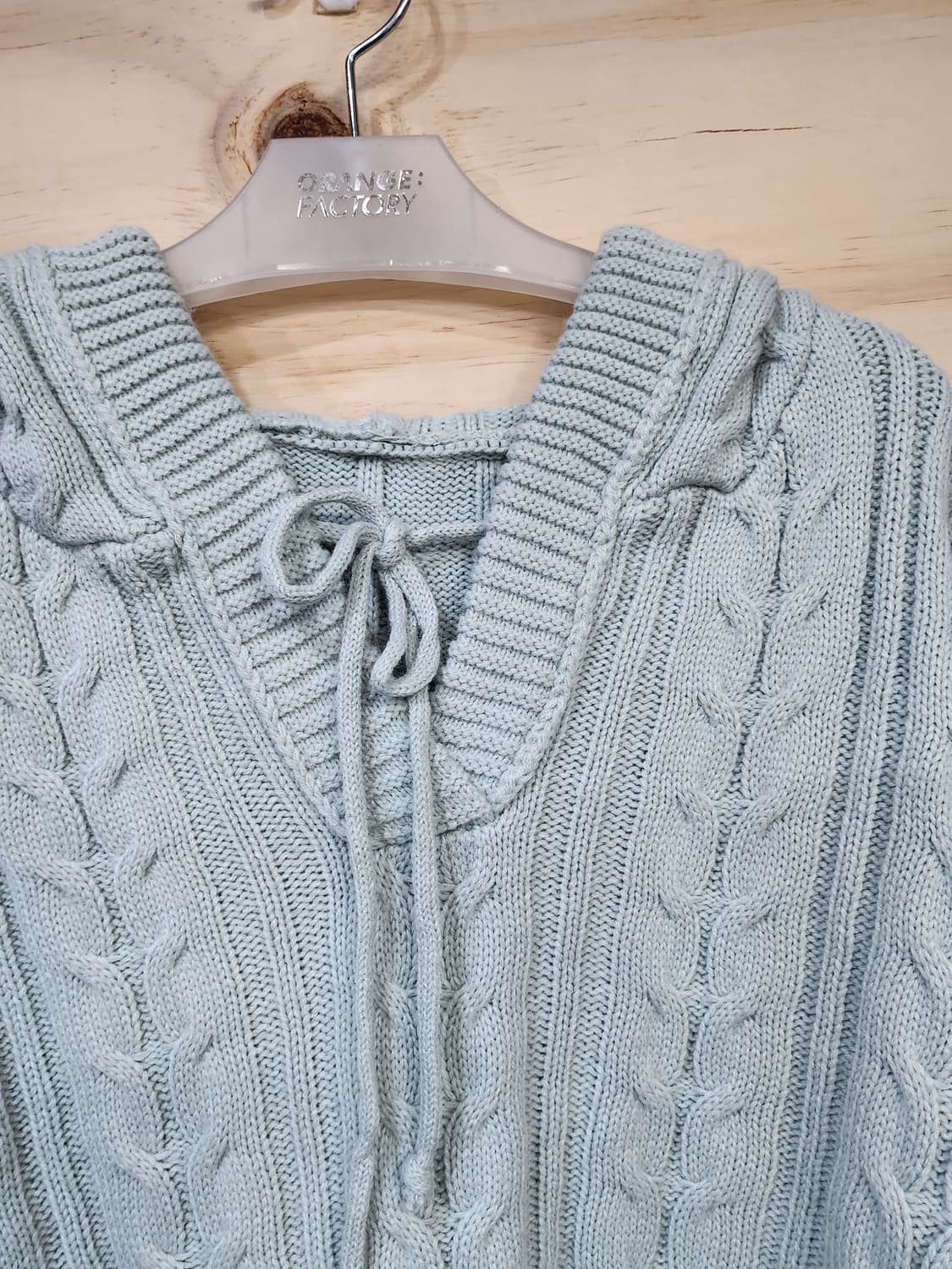 671) 여성 케이블 후드 니트 상품이미지4