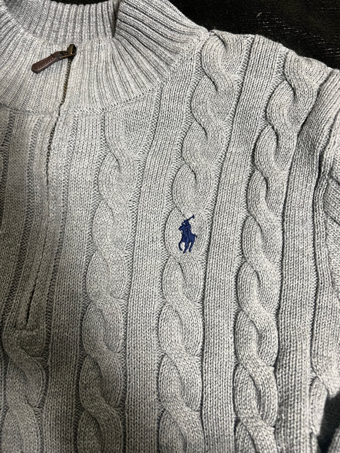 폴로 랄프로렌 반집업 꽈배기 니트 XL 상품이미지1