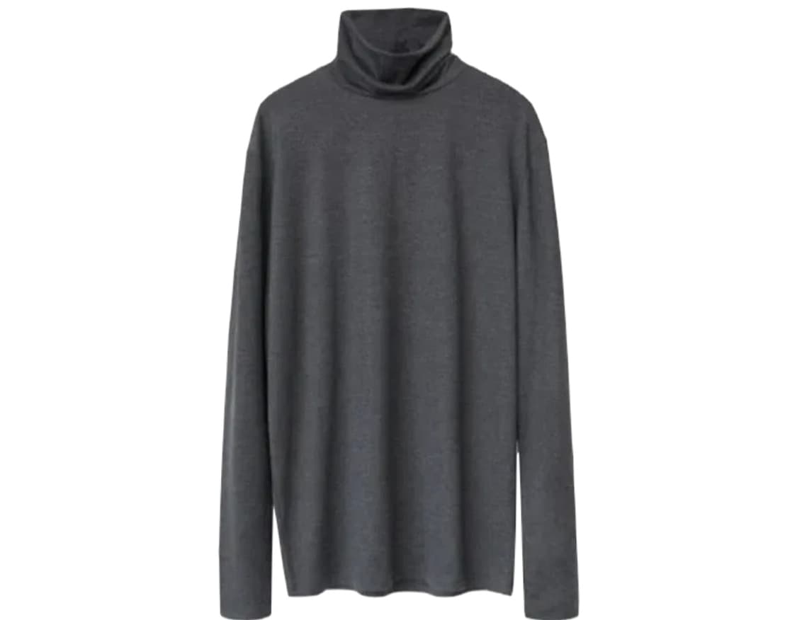 [2] 폴리테루 터틀넥 슬리브 차콜 상품이미지1