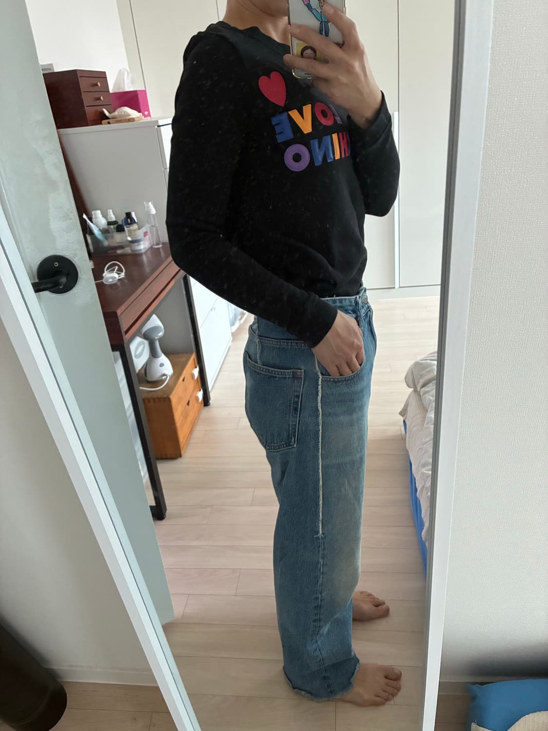 러브모스키노 블랙 긴소매 스웻셔츠 (긴팔 상의) 38 (S) 상품이미지6