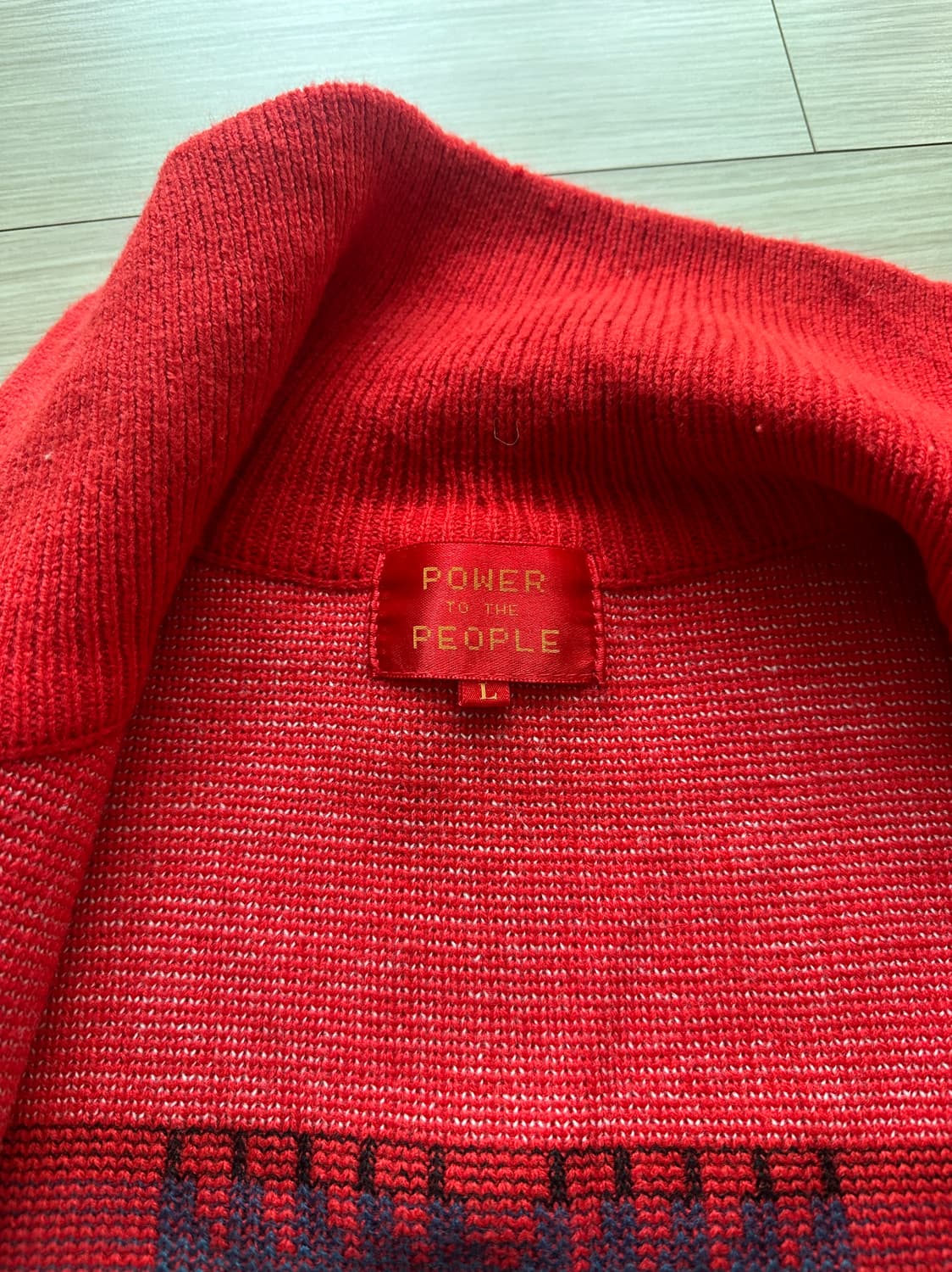 Power to the people 나바호 패턴 니트 집업 상품이미지5