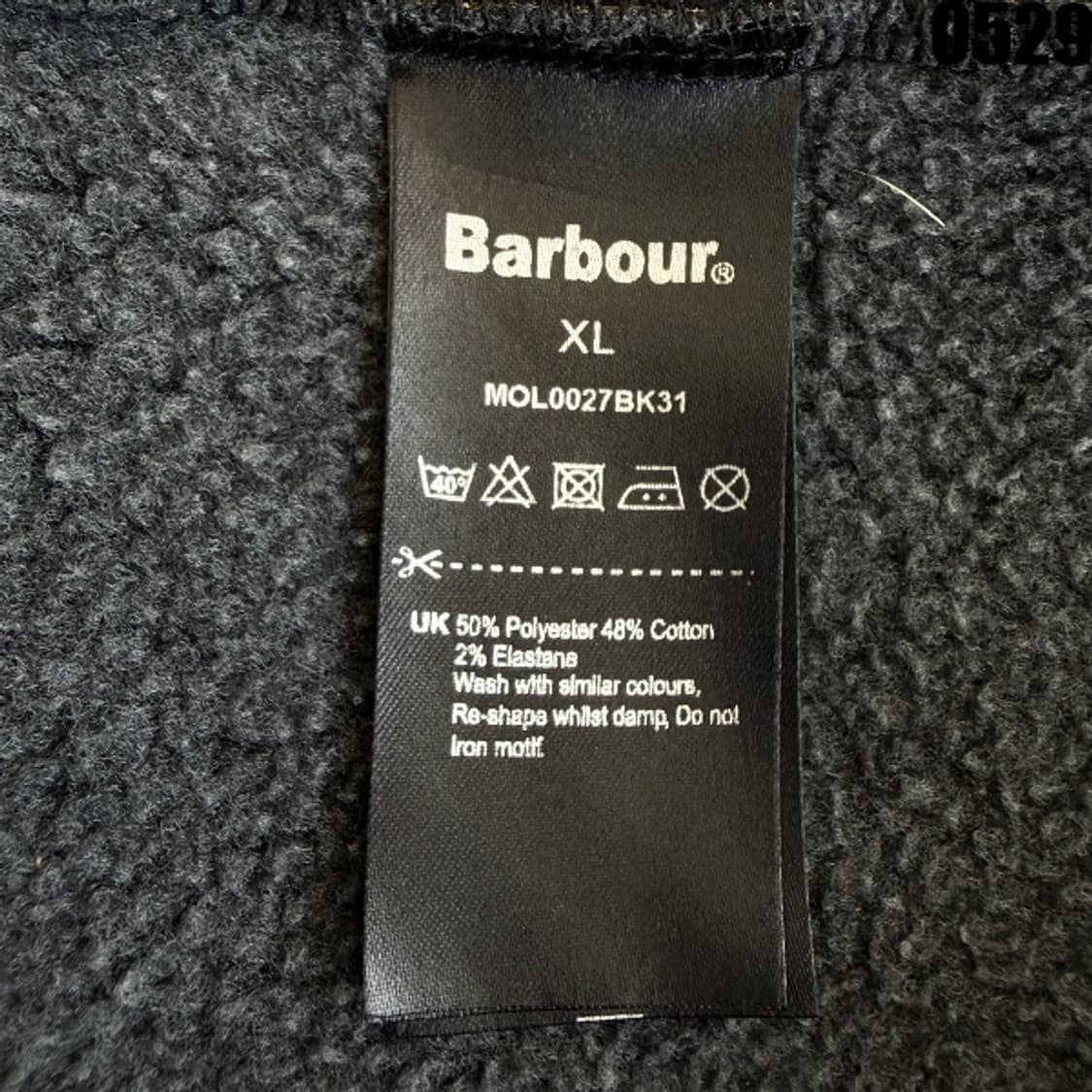 바버 블랙 후드 집업 XL 0529 상품이미지6