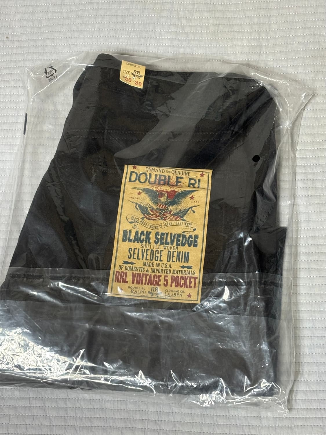 더블알엘 [빈티지 파이브 포켓] 블랙온블랙 30/30 상품이미지6