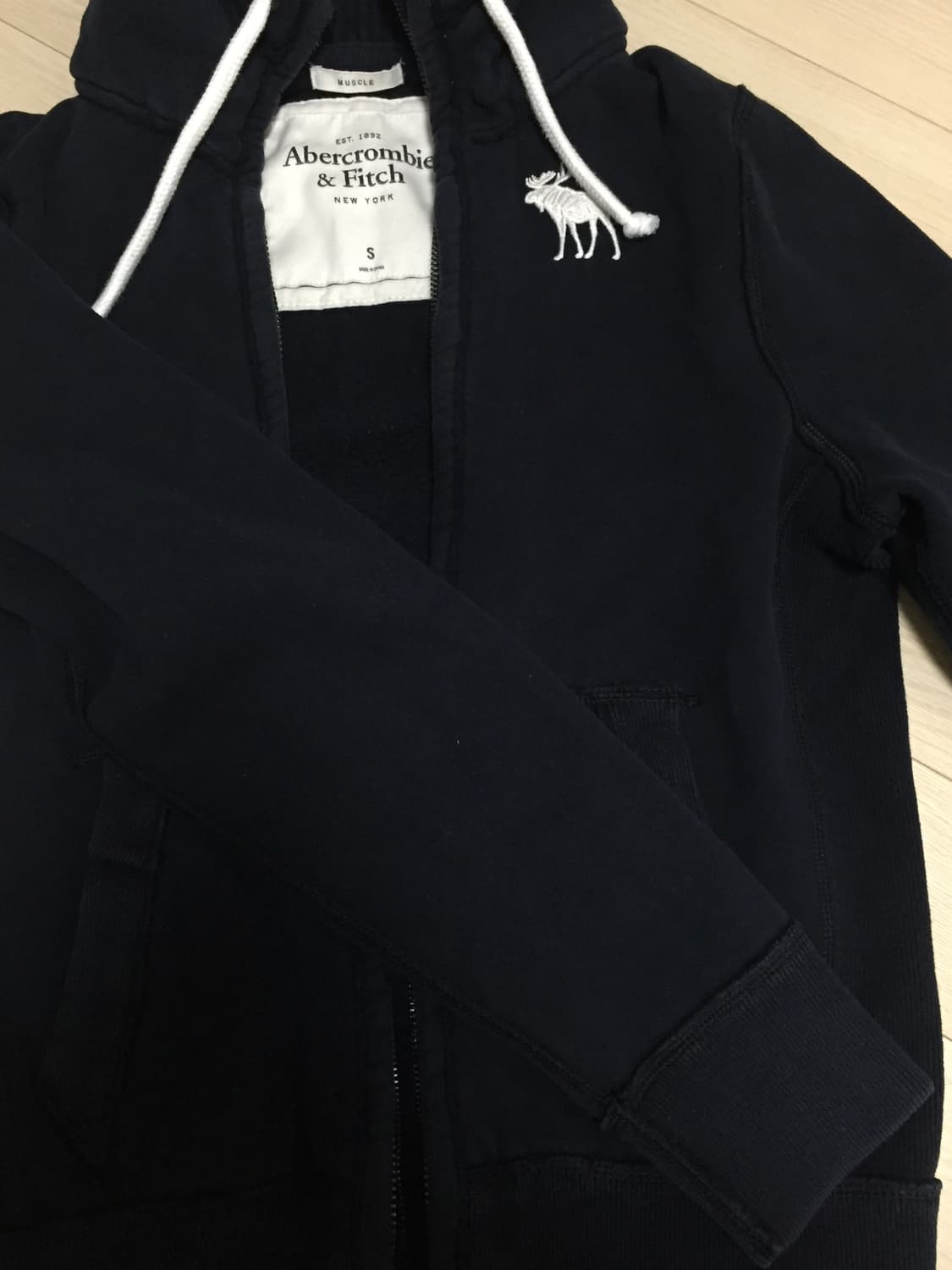 아베크롬비 네이비 더블지퍼 후드집업 상품이미지2