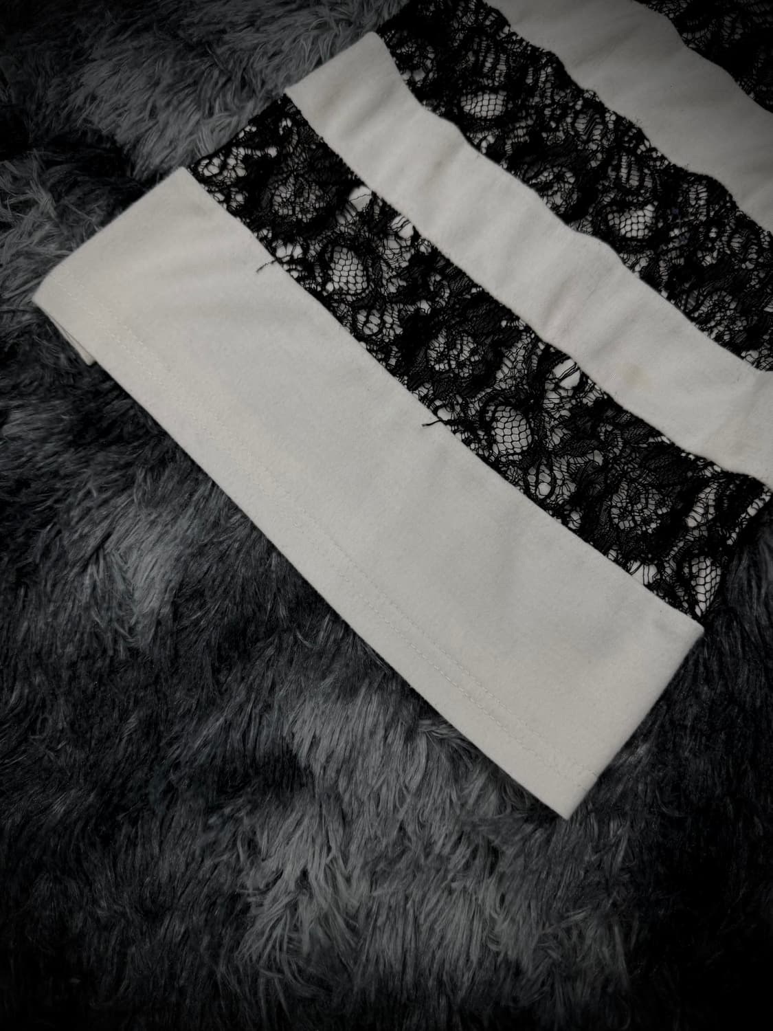 Cecil McBee 블랙 레이스 화이트 슬리브리스 상품이미지4