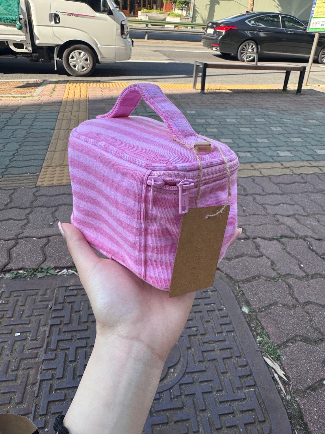 브랜디멜빌 핑크 스트라이프 파우치 STRIPES MAKEUP BAG 상품이미지2