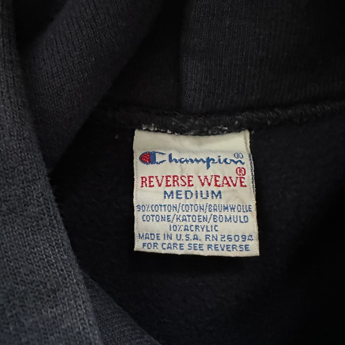 90s 챔피온 리버스위브 네이비 후드티 (M) MADE IN USA 상품이미지5