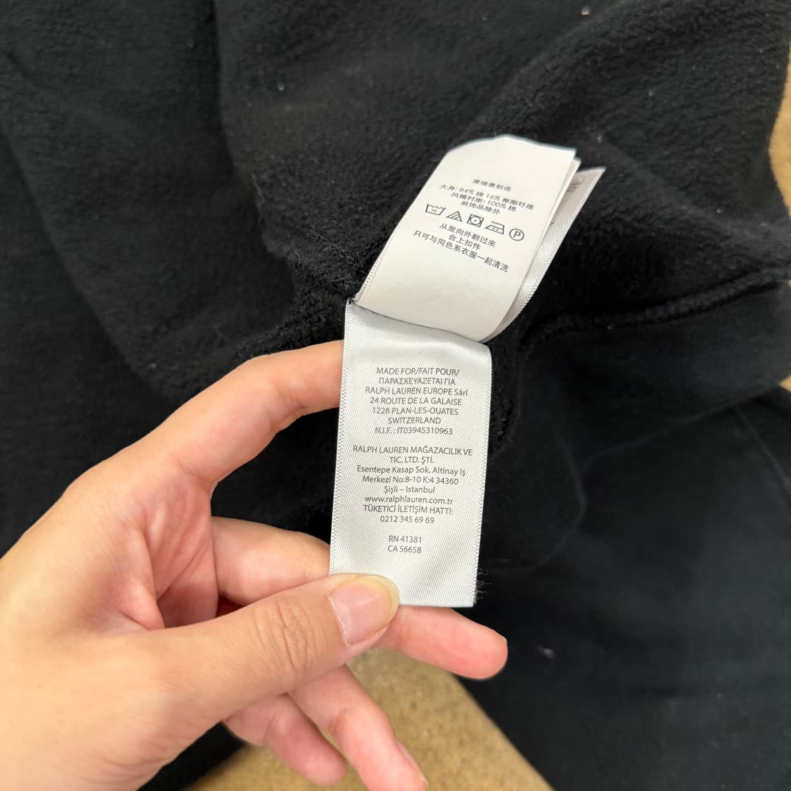 폴로 랄프로렌 블랙 검빨 후드집업 상품이미지7