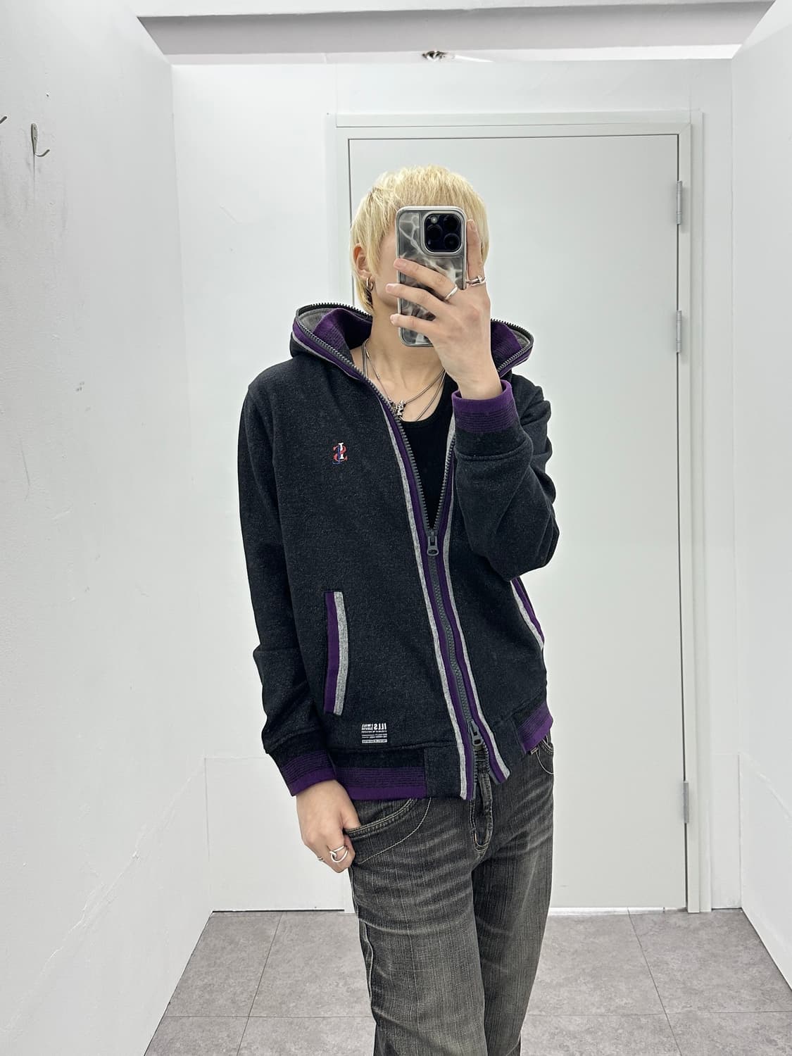 ILL’s Layered Neck Rib Collar Full Zip H 상품이미지1