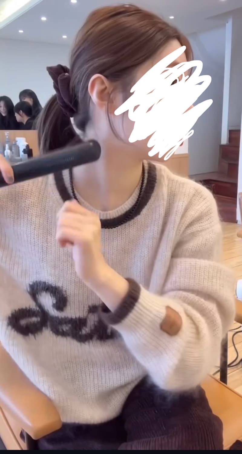 satur 세터 라운드넥 모헤어 로고 니트 아이보리 상품이미지4