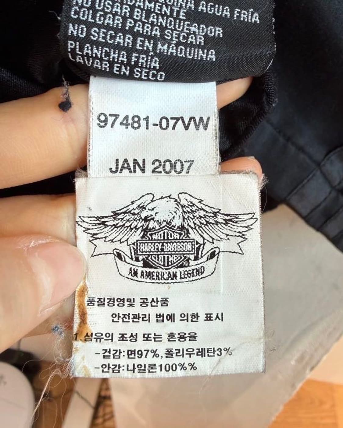 할리 데이비슨 블랙 백로고 라이더 자켓  상품이미지8
