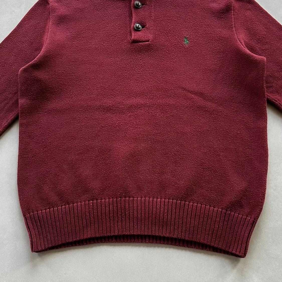 [L]폴로 랄프로렌 버튼 하이넥 버건디 코튼 니트 상품이미지5