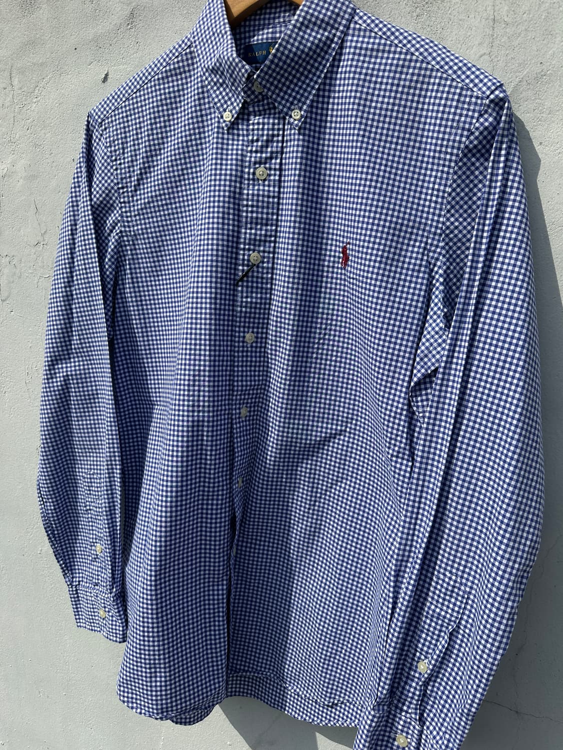 [M] 폴로 랄프로렌 블루 깅엄체크 포플린 셔츠 상품이미지4