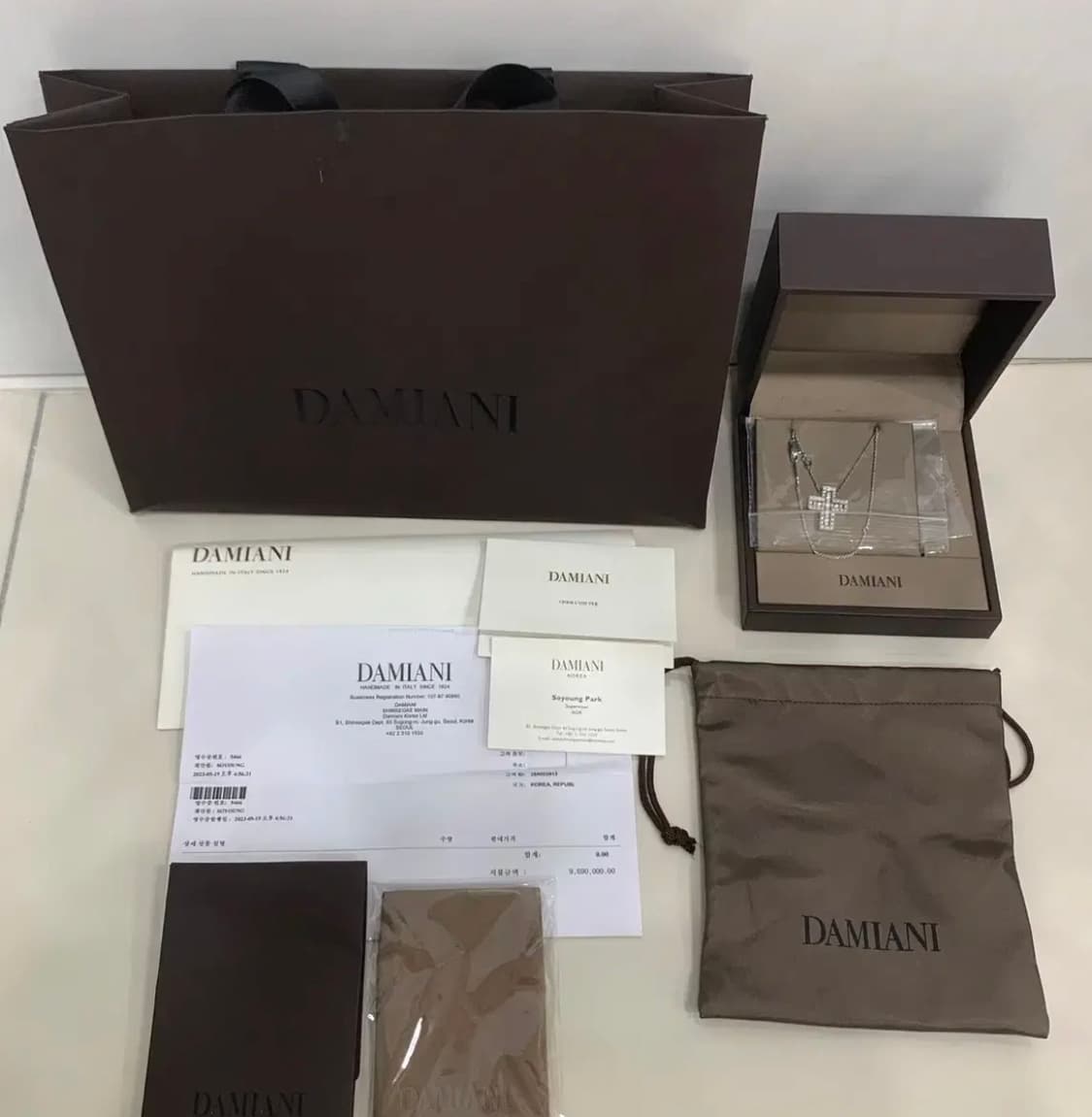 [M]다미아니 벨에포크 화이트골드 다이아 펜던트 목걸이 미듐 미디움사이즈 상품이미지2