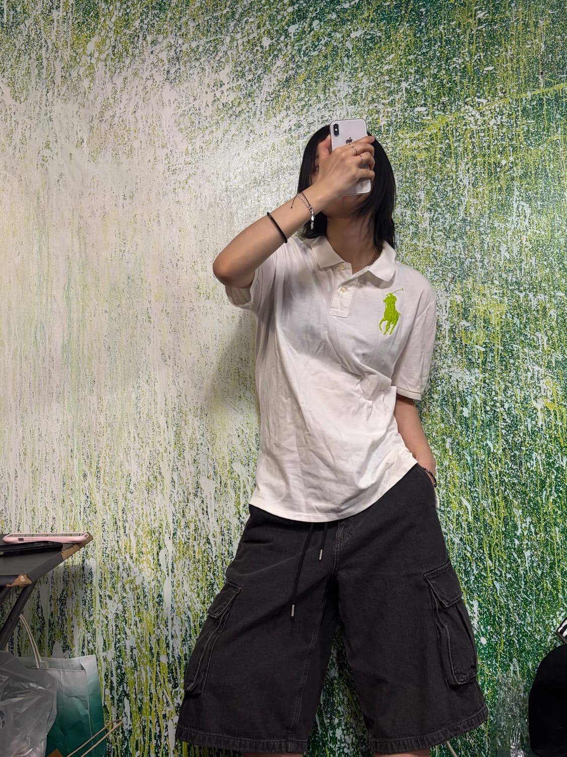 폴로 빅포니 화이트 치프키프 형광 딱붙 반팔 카라 티셔츠 키즈 XL 상품이미지4