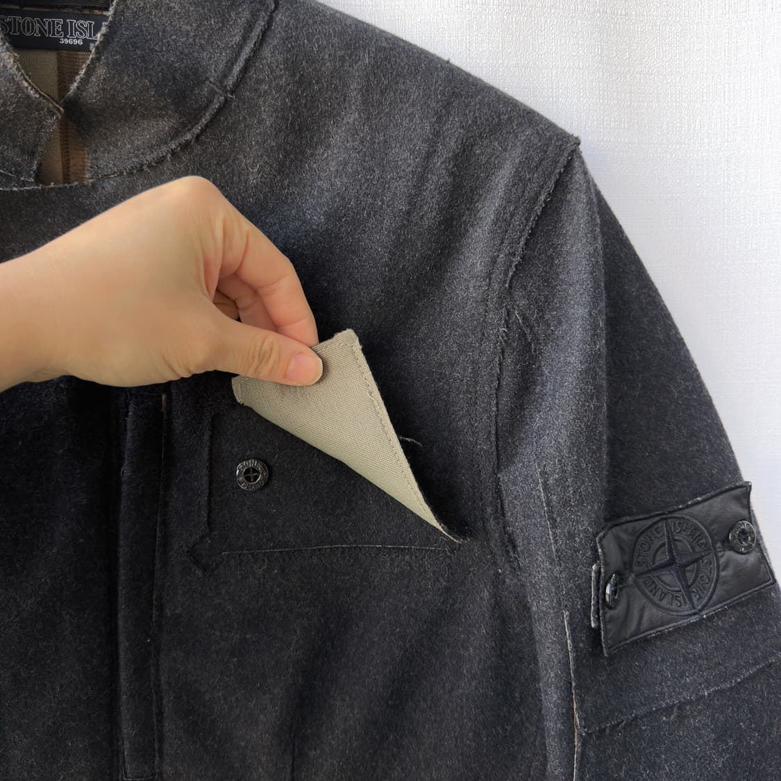 스톤아일랜드 쉐도우프로젝트 Fall 2009 울혼방 자켓 차콜 95(S) 상품이미지5