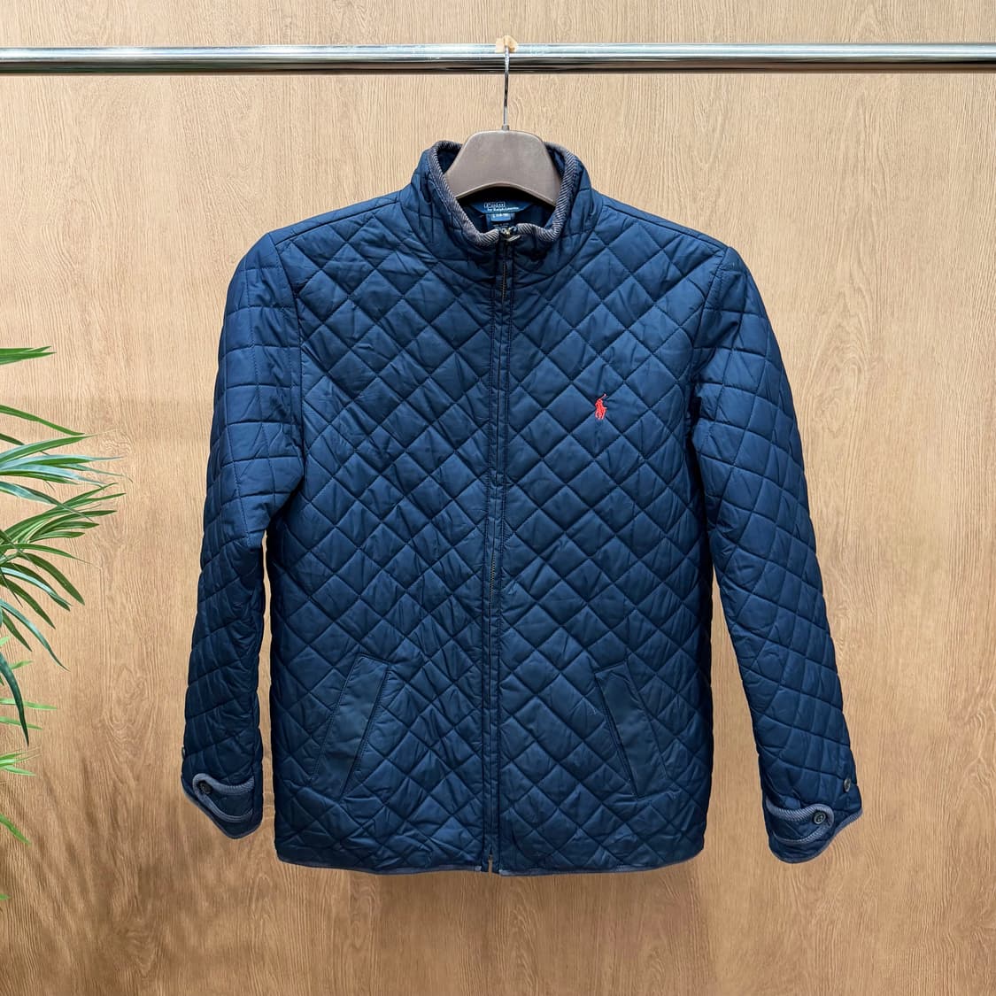 폴로 랄프로렌 집업 자켓 다이아 퀼팅 패턴 스탠드 카라 디테일 네이비 상품이미지1