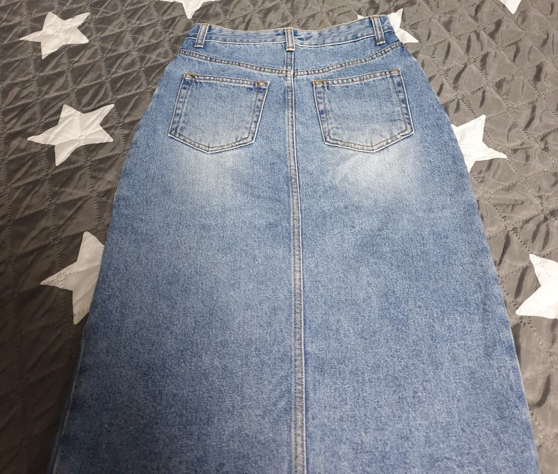 SIYAZU 밑단컷팅 앞트임 데님 스커트 (S) 상품이미지3