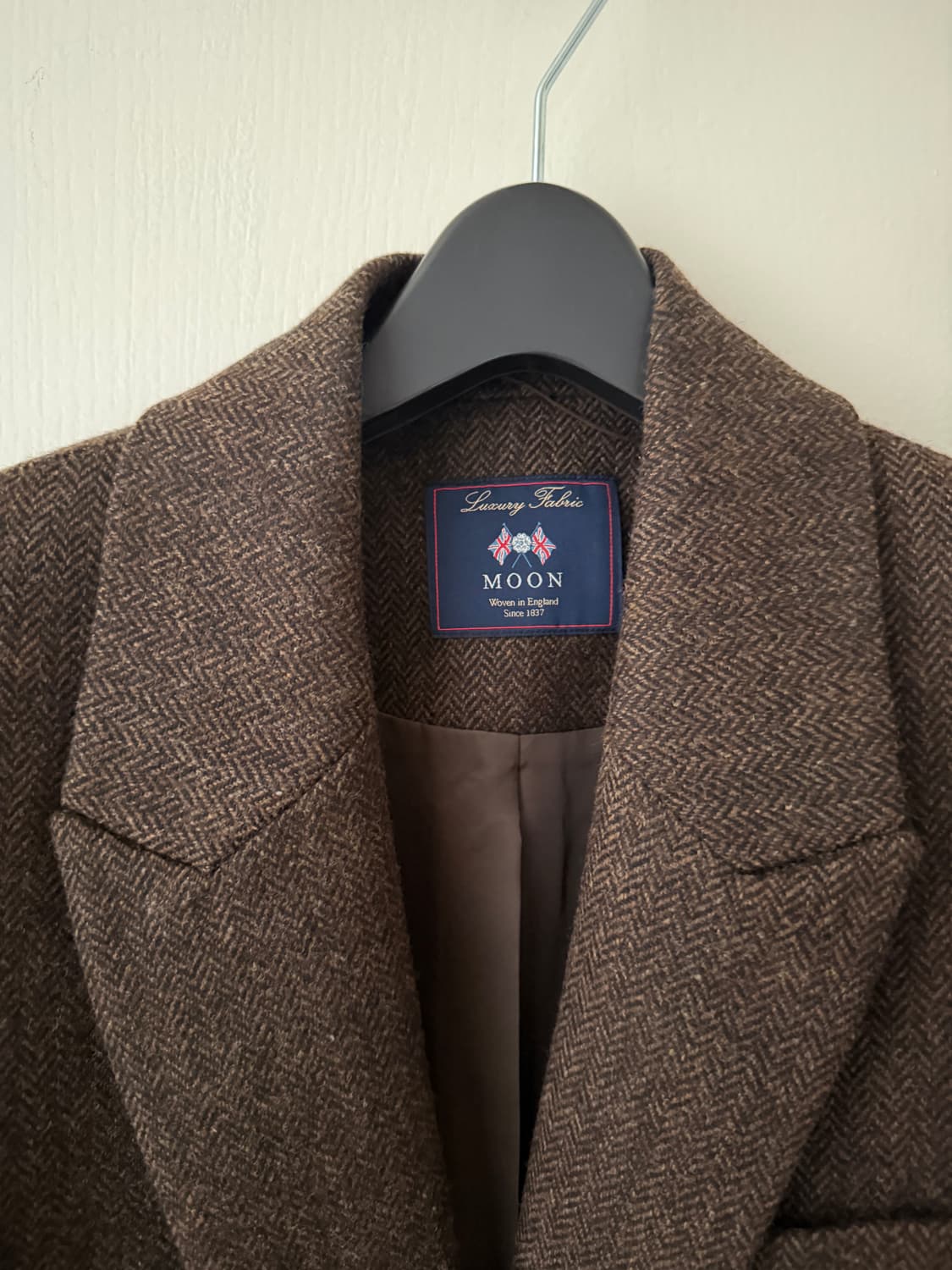 아브라함문 헤링본 메리노울 자켓 - 브라운 S 상품이미지2