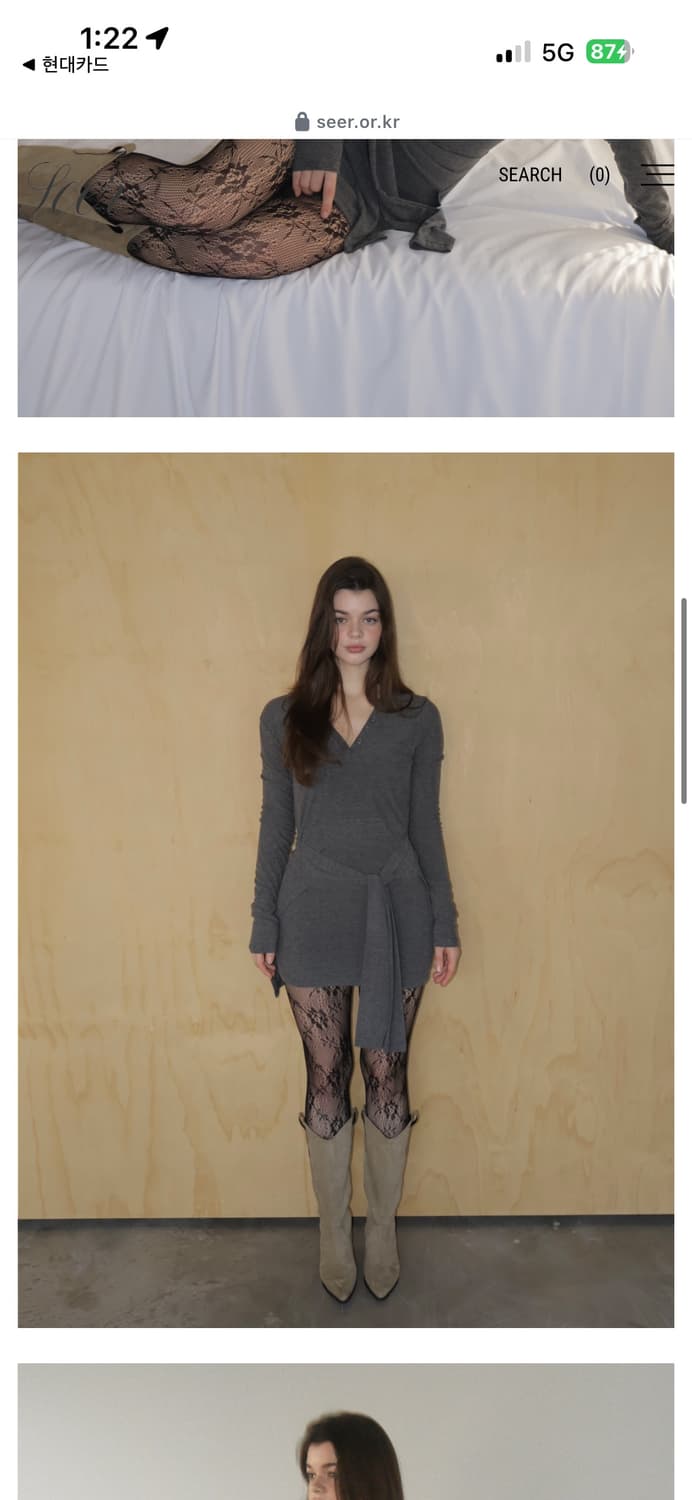 씨어 타이 원피스 챠콜  상품이미지2