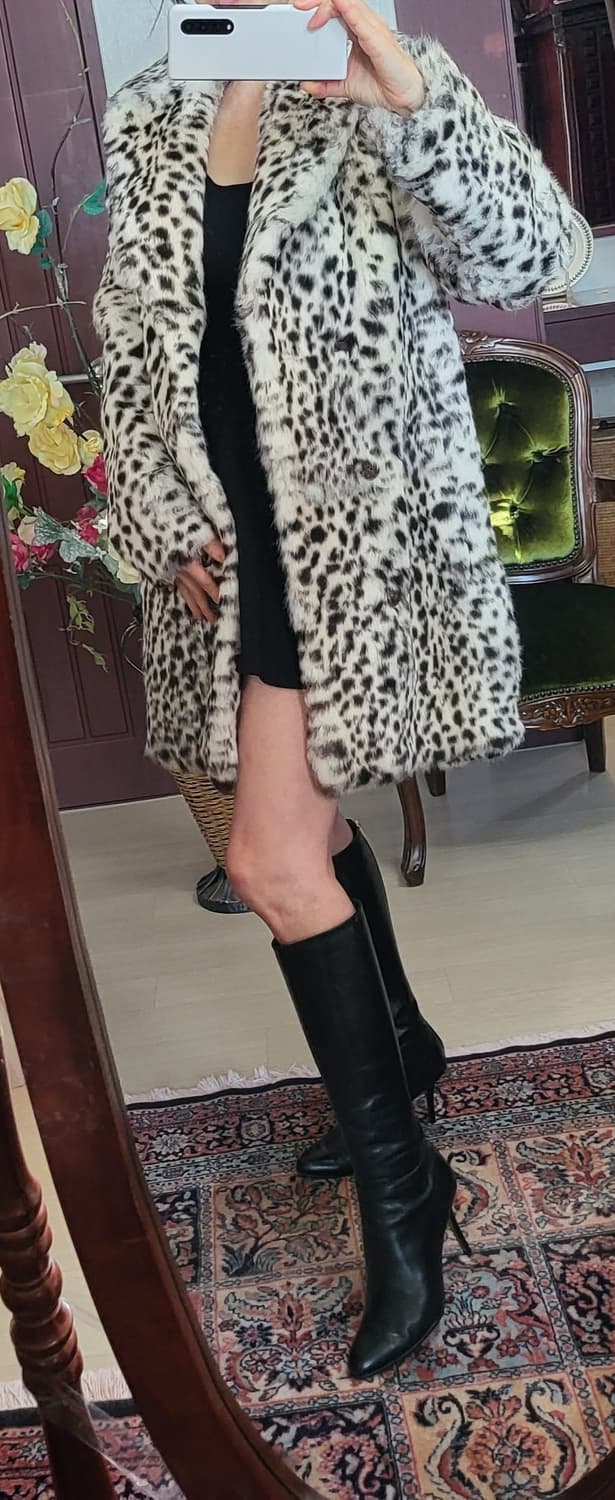 마쥬  레오파드 래빗 퍼 도깨비 유인나 님 코트. 퍼쟈켓  상품이미지3