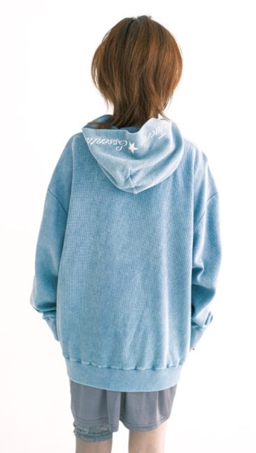 샵페어리 와플 후드집업 블루  상품이미지2