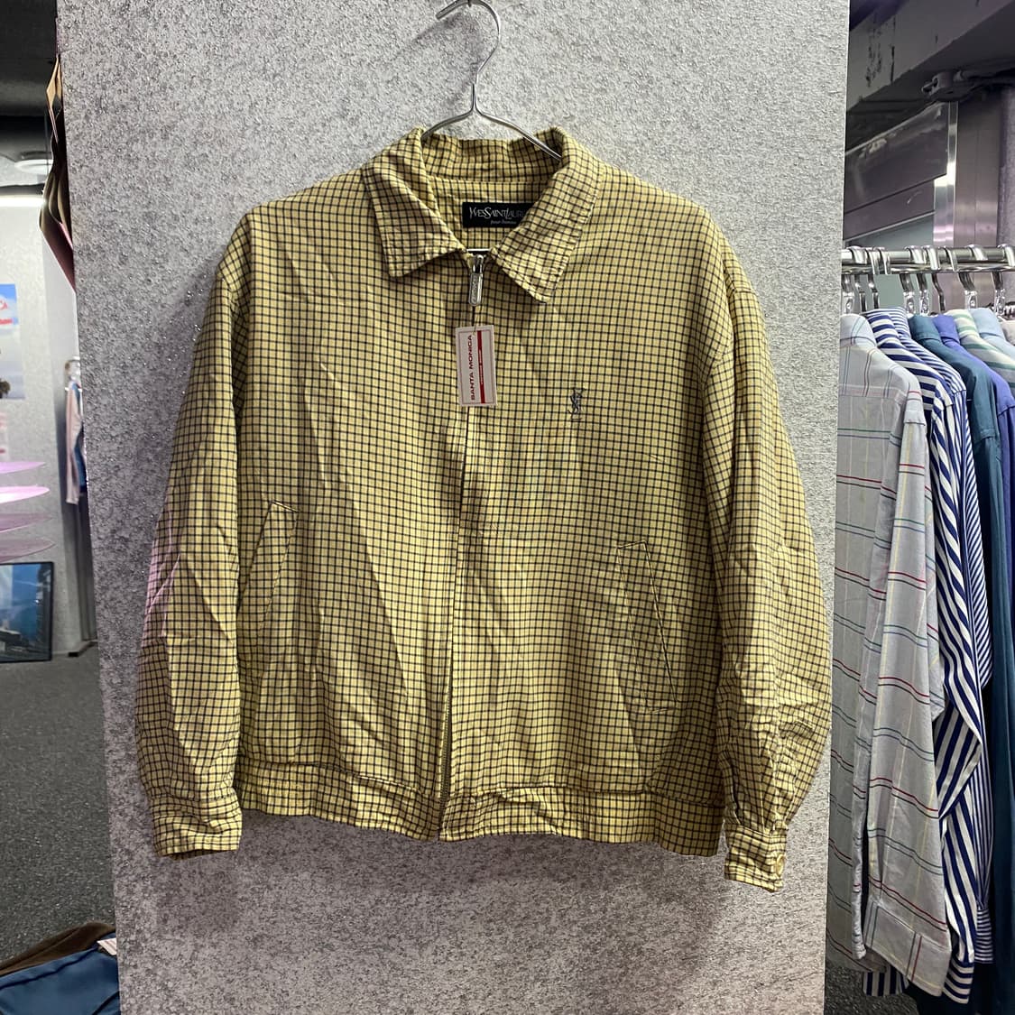 입생로랑 빈티지 체크패턴 블루종 자켓 B4644 상품이미지2