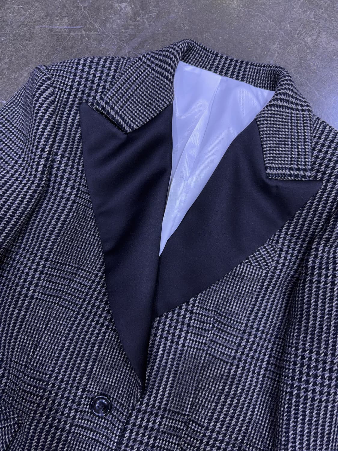 JS 뉴욕 하운드투스 체크 블랙 라펠 코트 자켓 F 상품이미지3