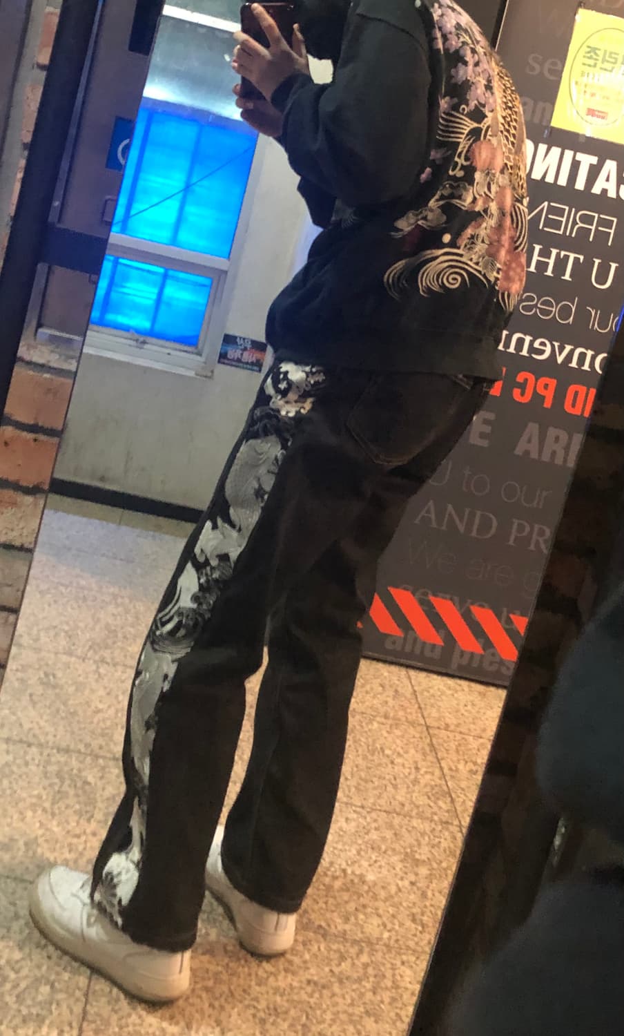 카라쿠리타마시 흑청 데님 팬츠 상품이미지1