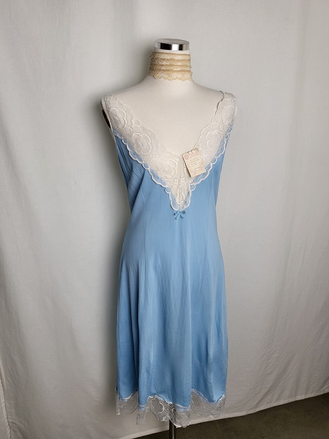 빈티지 블루 슬립 원피스 상품이미지2