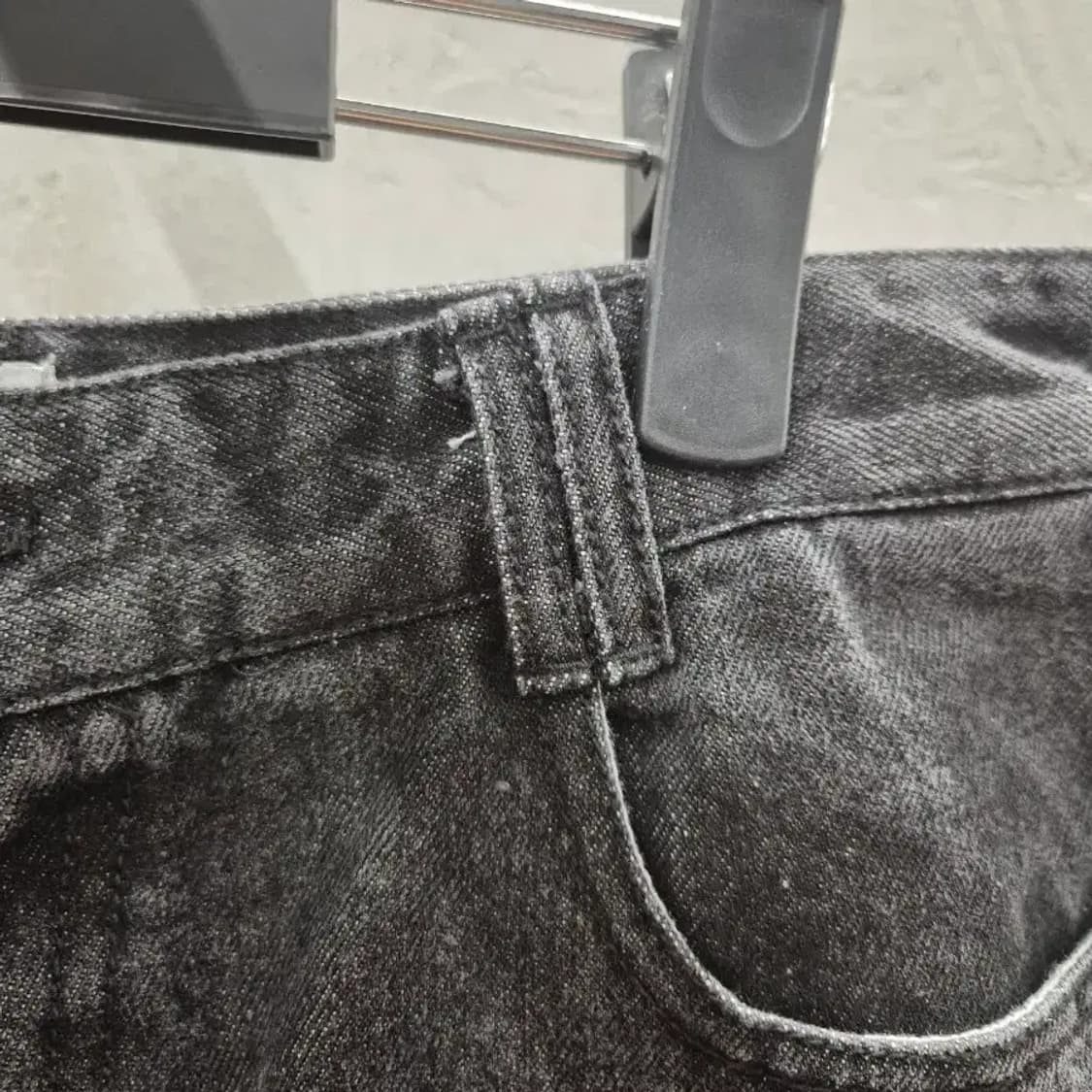 커스텀어클락 블랙 워싱 와이드 데님 팬츠 32 상품이미지5