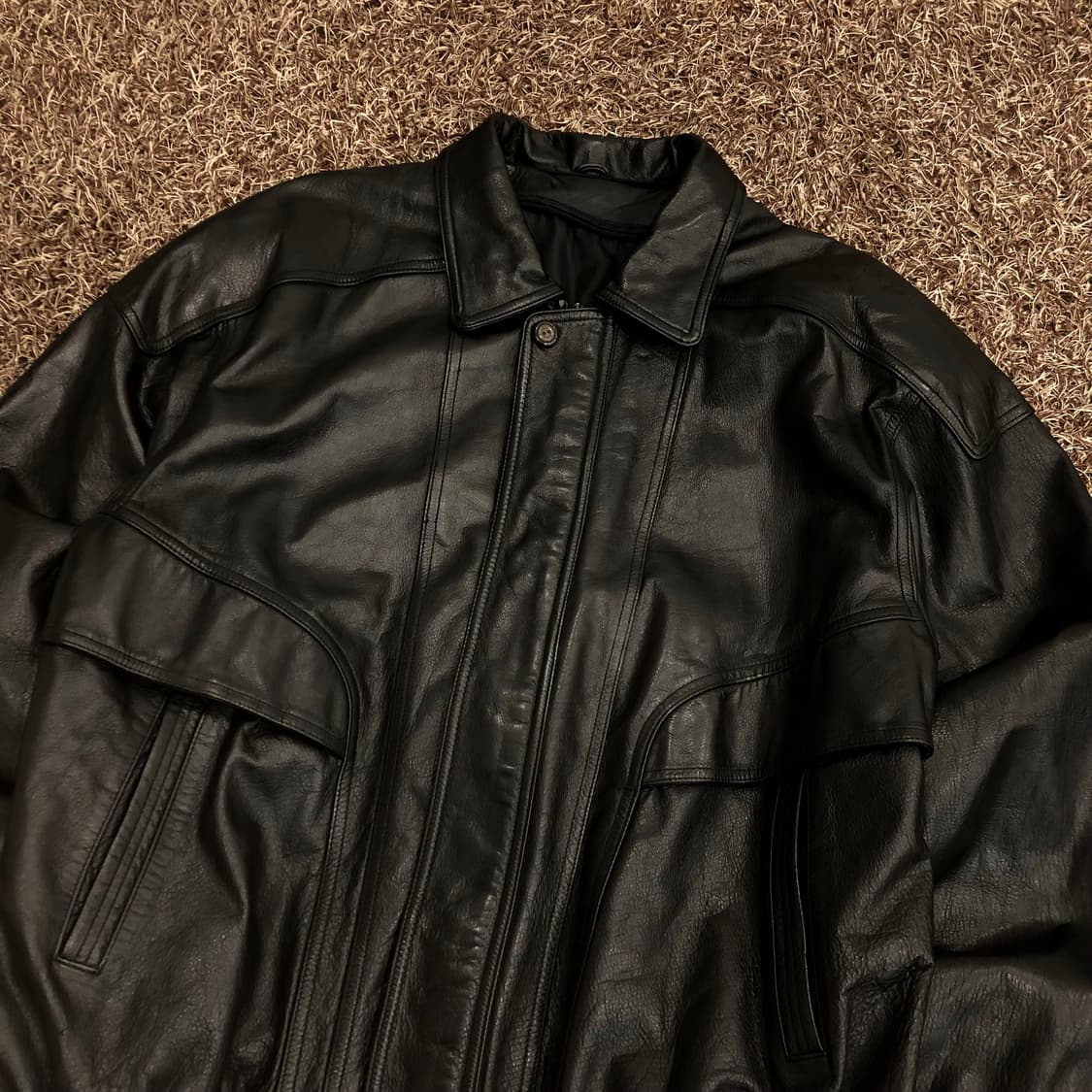 빈티지 소가죽 봄버 레더 가죽 자켓 상품이미지2