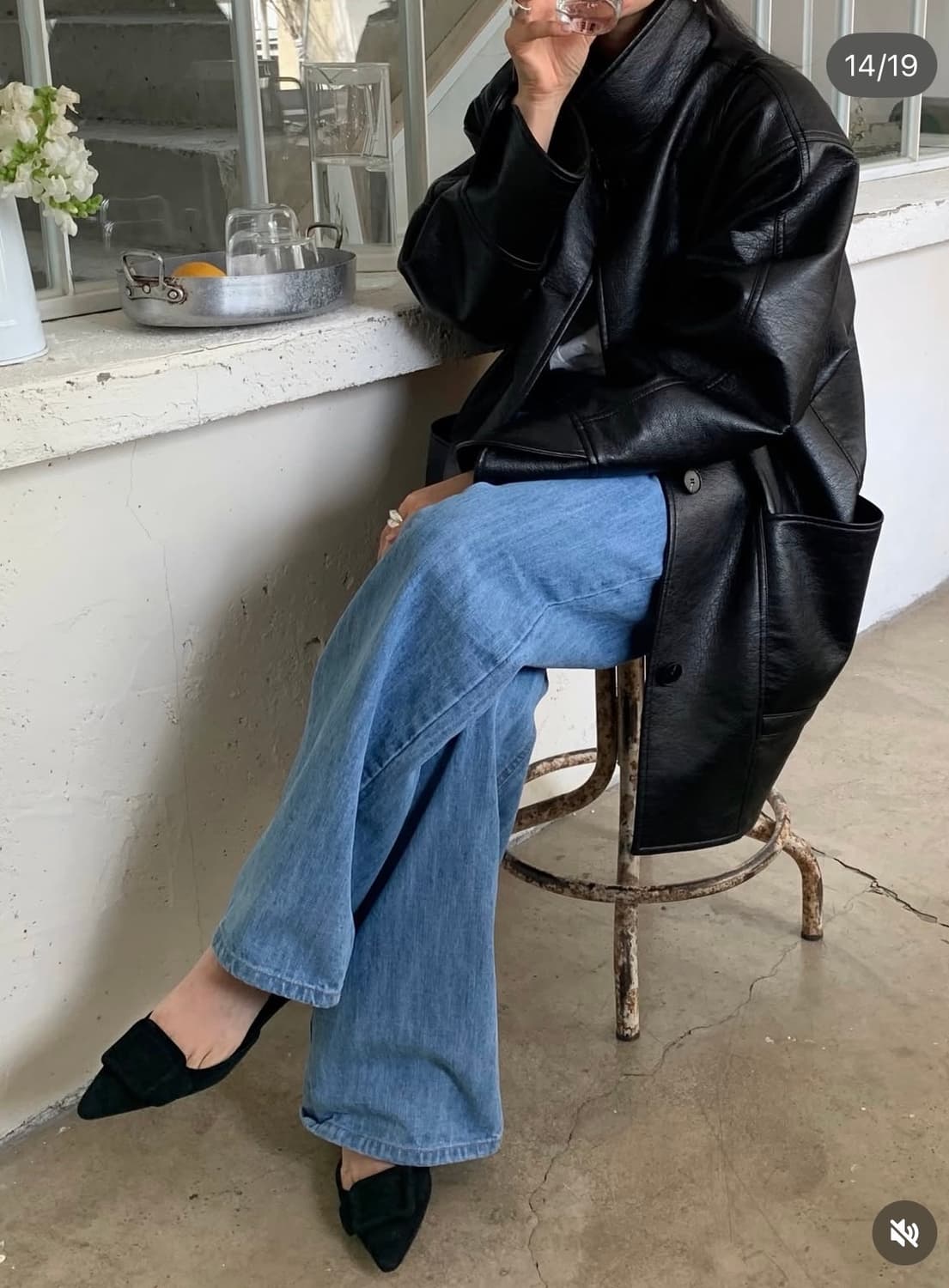 새상품) 파르벵 farven 워시드 와플 데님 팬츠 M 상품이미지6