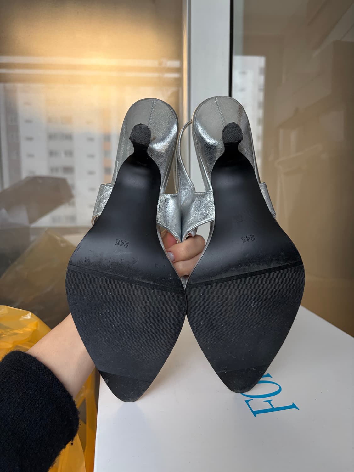 보헤미안서울 플립플랍 레더 힐 실버 245 상품이미지4