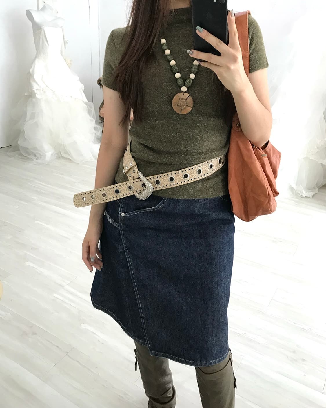 olive half sleeve knit 상품이미지3