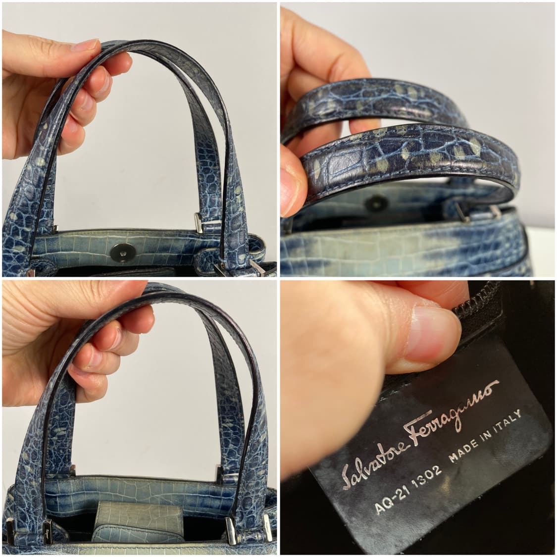 살바토레 페라가모 간치니 턴락 크로커 엠보 토트백 가방 정품 상품이미지8