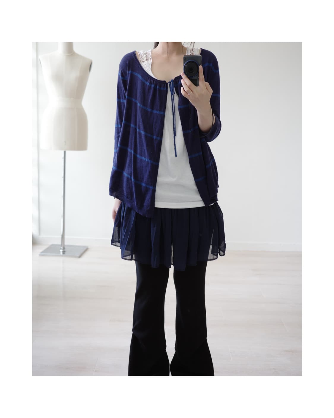  Midnight chiffon pleated layered skirt 상품이미지4