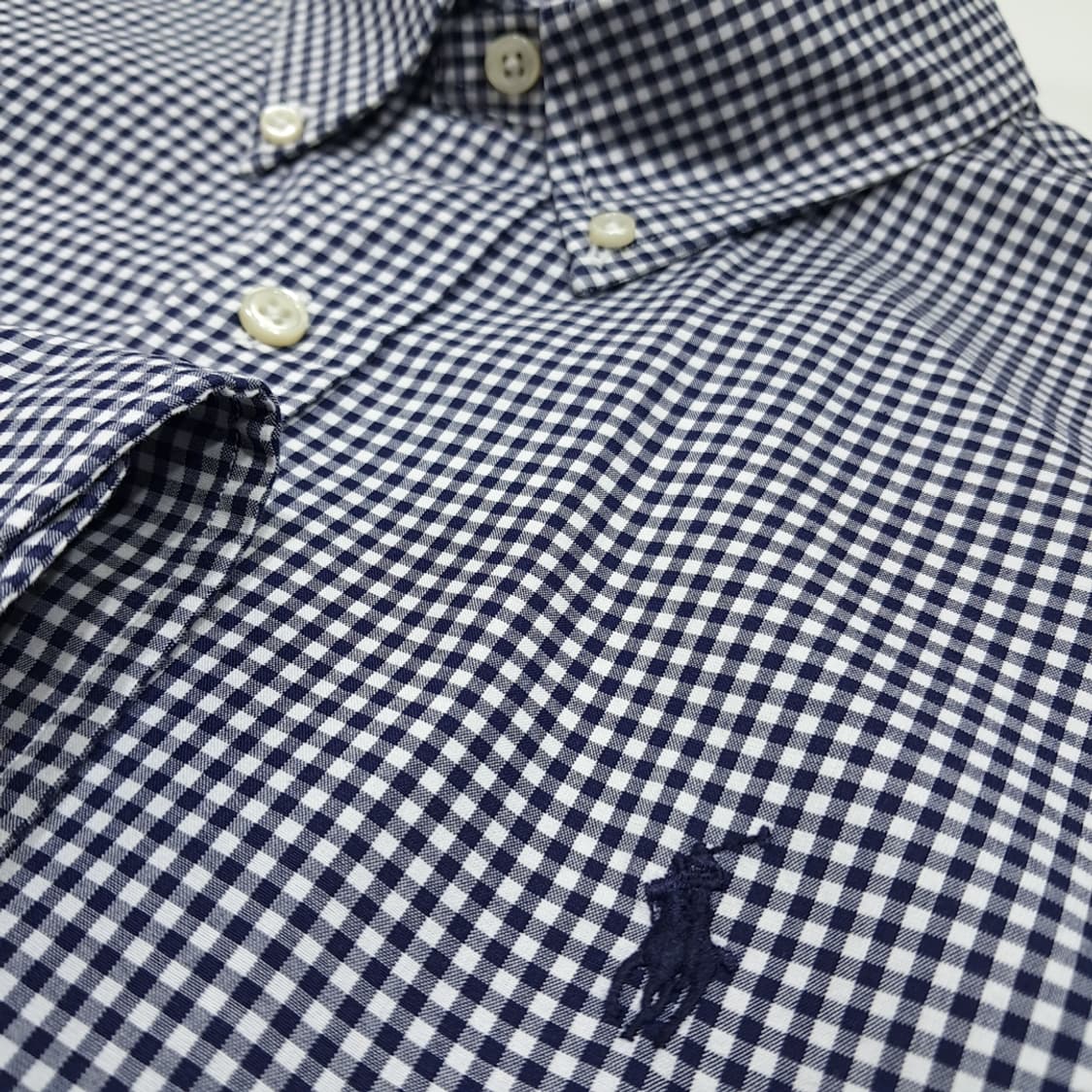 CL897 M 폴로 모던 마이크로체크 네이비 셔츠 남방 상품이미지4