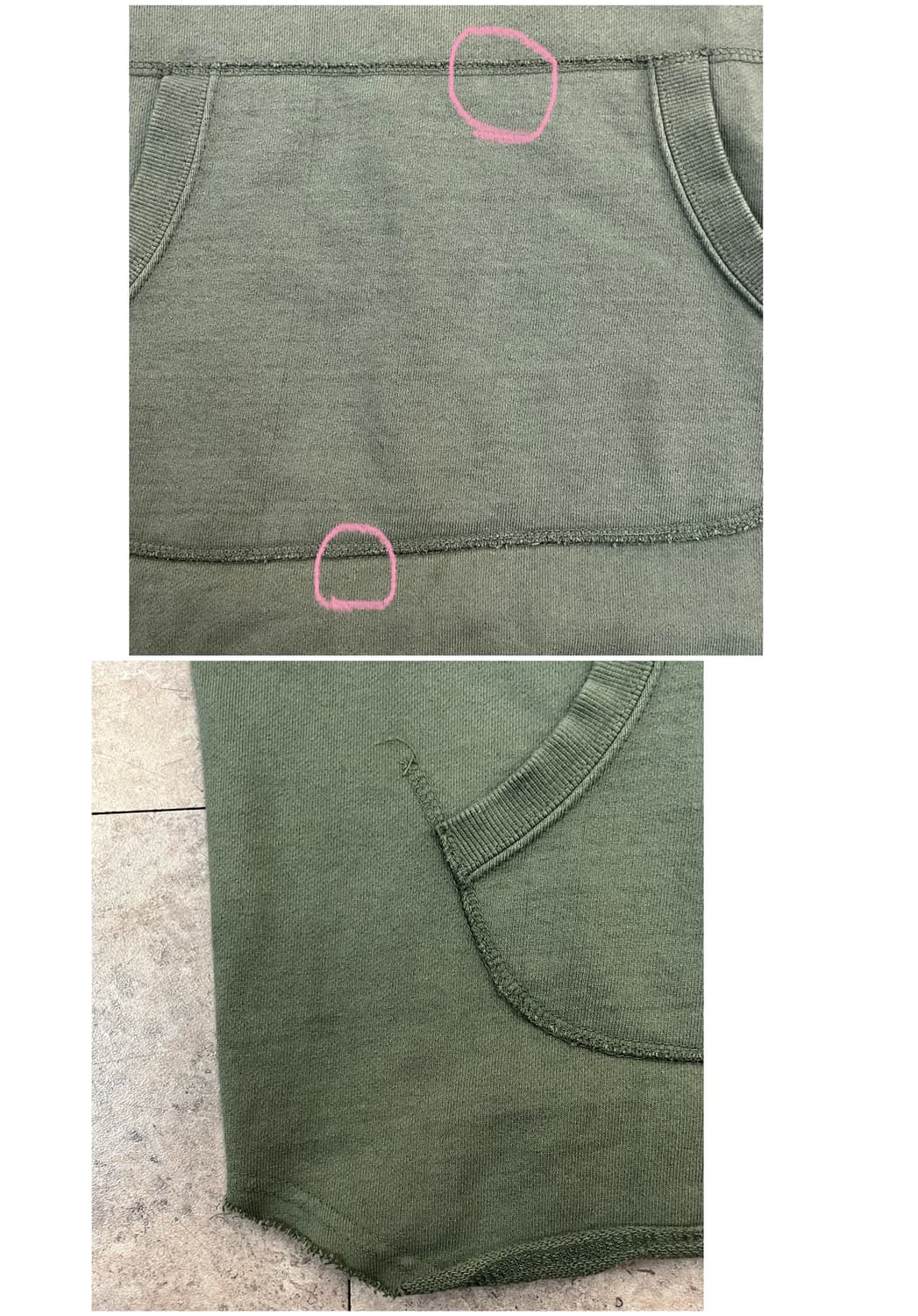 디스이즈네버뎃 OVER DYED BOXER 후드 카키 S #csz3338 상품이미지6