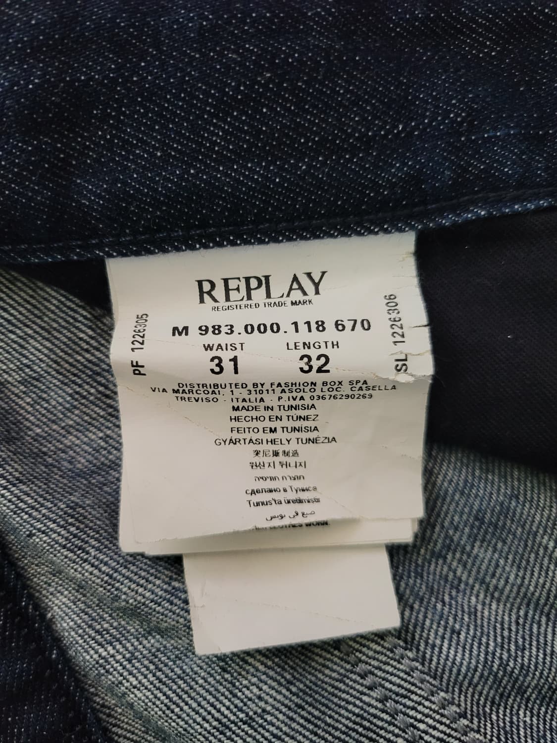 리플레이진 Replayjean waitom 진청워싱 슬림진 32사이즈 상품이미지6