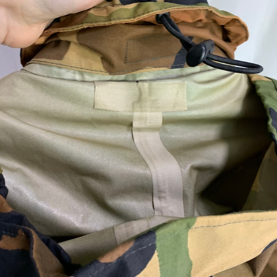 U.S.A 90s 빈티지 카모 밀리터리 후드 바람막이 점퍼 오버핏고프코어 상품이미지5