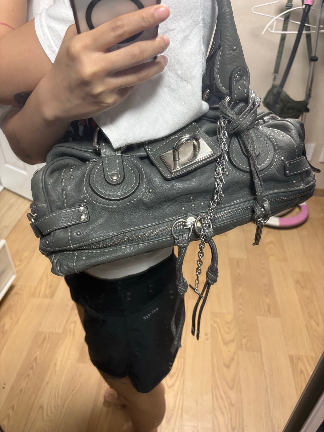 Chloe 빈티지 패딩턴백 (그레이) 상품이미지6