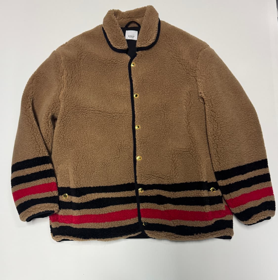 여성 버버리 커스텀 스트라이프 플리스 자켓 상품이미지1