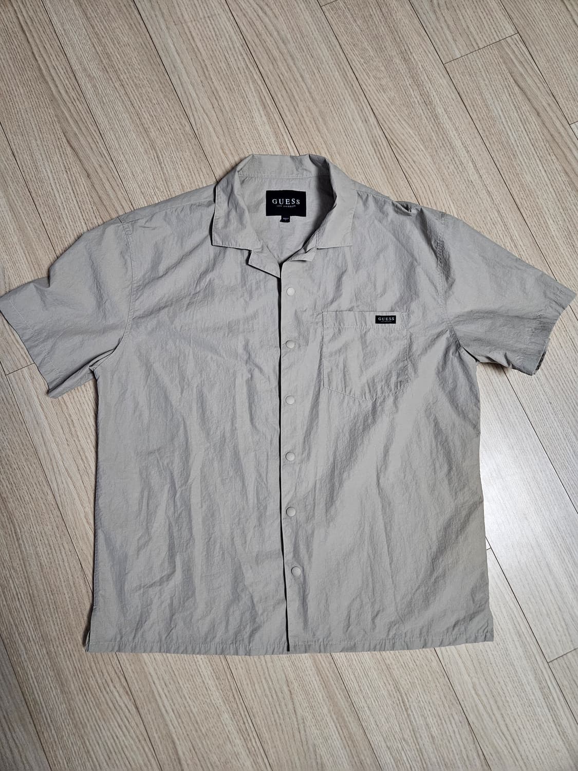 게스 남성 BOMBER JACKET반팔 카라 셔츠형 자켓L 상품이미지1