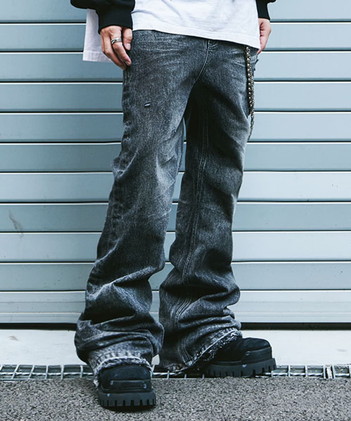 로어링라드 플레워 워시드 데님팬츠 블랙 상품이미지3